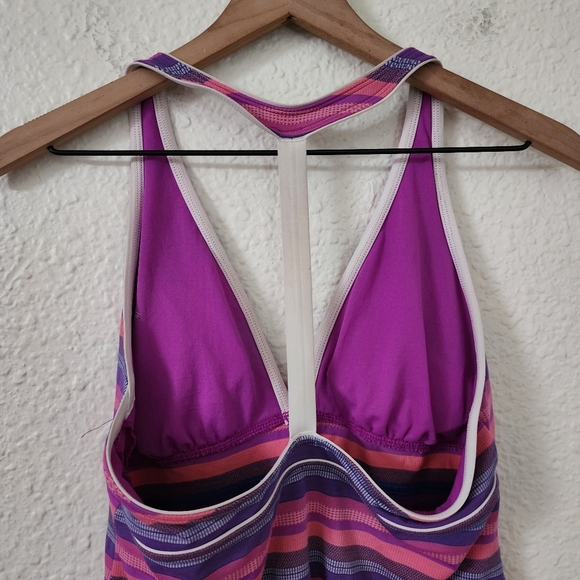 Athleta Tulum T Back Tankini Swim Top Stripes Women's Size Medium #227798 - Picture 5 of 7